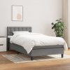 Box spring postel s matrací tmavě šedá 90x190 cm textil Šedá 3140338