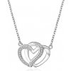 Olivie Strieborný náhrdelník spojené srdcia 4949