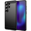 Techsuit - Carbon Silicone puzdro s karbónovým vzorom pre Samsung Galaxy S26 Ultra - čierne