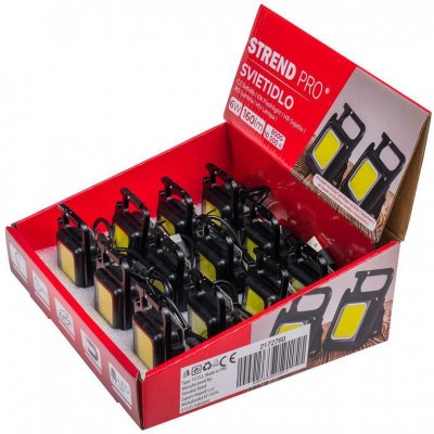STREND PRO Svietidlo Strend Pro Worklight NX1082, prívesok, LED 160 lm, magnet, s klipsou, USB nabíjanie, Sellbox 12 ks