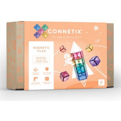 Connetix Pastel Square Pack 40 ks