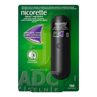 Nicorette Spray 1mg/dávka aer ors 150 dávok (fľ.PET+dávkovač) 1x13,2 ml