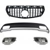 KITT Air Diffuser with Exhaust Muffler Tips and GT-R Panamericana Grille All Black for Mercedes A-Class W176 (2012-08.2015) Sport Pack
