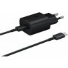 Nabíjačka do siete Samsung cestovná nabíjačka 25W + USB-C/USB-C dátový kábel Black (Bulk) (2453214)