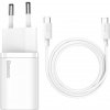 Baseus sieťová nabíjačka Super Si (TZCCSUP-L02) – USB-C, PD 25W, 3A, USB-C kábel 1m, biela KF2313907