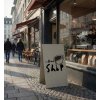 Toptabule.sk Reklamný stojan Áčko - dizajnový kovový pútač MONO biela