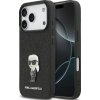 Karl Lagerfeld Fixed Glitter Metal Ikonik púzdro pre iPhone 17 Pro čierne (KLHCP17LGKNPSK)
