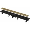 Alca Sprchový žľab odtokový APZ10 BLACK-650 BRASS, 650 × 60 mm, APZ10BLACK-650BRASS