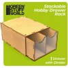 Green Stuff World Half Stackable hobby drawer rack with 2 vertical drawers and magnets
