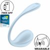 Vibračné vajíčko Satisfyer Smooth Petal modré, silikónový vibrátor ovládaný mobilnou aplikáciou
