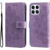 Peňaženkové kožené puzdro Flowers na Honor X8 5G/X6 - Svetlofialová