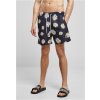 Pánske kúpacie šortky Urban Classics Pattern Swim Shorts - midnightnavydaisy XL