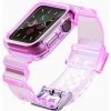 Silikónový remienok a náramok, puzdro a svetielko pre Apple Watch 42 mm - červený