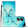 Peňaženkové kožené puzdro Colored na Oppo A38 - Blue Butterfly