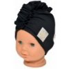Baby Nellys Jarná /jesenná bavlnená čiapka - turban, čierna, 44-48 cm, 3-7let