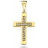 Lillian Vassago Zlatý prívesok krížik so zirkónmi LLV98-GP086Y