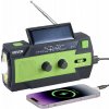 VEVOR Núdzové Počasové Rádio s Duálnym Ovládaním, 4000mAh, SOS, Zelené