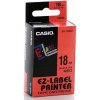 Casio XR-18RD1, 18mm x 8m, čierna tlač/červený podklad, originálna páska