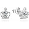 Beneto Moderné strieborné náušnice Kráľovská koruna AGUP836L