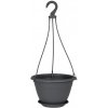 Nohel Garden kvetináč závěsný GALICIA plastový antracitový 25x16cm