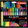 Fix vláknový STABILO Pen 68 MAX ARTY - sada 12 kusov