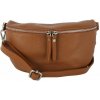 TALIANSKE Bedrová (belt bag) stredná kožená kabelka ľadvinka Talianska Tinka medovo hnedá