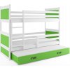 BMS Group Poschodová posteľ s prístelkou RICO 3 200x90 Biela - Zelená