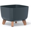 PROSPERPLAST Kvetináč GRACIA SQUARE 24cm antracit