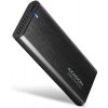 AXAGON EEM2-SB2, USB-C 3.2 Gen 2 - M.2 NVMe a SATA SSD kovový RAW box, bez skrutiek, čierny EEM2-SB2