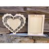 Poďakovanie rodičom srdce s vyrezávanými kvetmi a s fotorámikom 52 - 50 cm text na želanie 6061