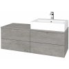 Dreja Kúpeľňová skrinka MODULE SZZ4 120 umývadlo Kube - D01 Betón / D01 Betón / Pravé