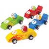 Bigjigs Farebné drevené pretekárske auto