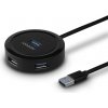 Rozbočovač AXAGON USB-A 3.2 Gen1 - 4xUSB-A, 5Gbit/s, 30cm, čierny (HUE-P1A)