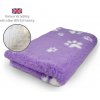 DRYBED Premium Vet Bed fialový + biele labky 100 x 75 cm