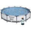 Bazén Bestway s konštrukciou 3,66 x 0,76m svetlo šedý s pieskovou filtráciou 2m3 / hod
