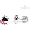 ADANITO SLEDS1052 - Strieborné náušnice srdiečka so zirkónmi na skrutku