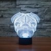 Beling 3D lampa, Pug Dog, 7 farebná S11
