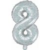 PartyDeco Fóliový balón číslo 8, 35cm holographic