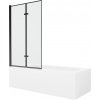 MEXEN/S - Vega obdĺžniková vaňa 180 x 80 cm s panelom + vaňová zástena 100, čierna vzor 550118080X9210027070