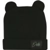 ESITO Zimná rebrovaná čiapka s uškami Color Black Veľ. 34