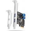 AXAGON PCEU-232RS, PCIe radič, 2+2x USB 5Gbps port, SATA napájanie, Renesas PD720201, SP & LP 1023748