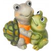 Postavička korytnačka so žabou 17 cm keramika