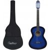 vidaXL 12-dielna klasická gitarová sada pre začiatočníkov modrá 4/4 39