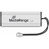 MediaRange USB flash disk, USB USB 3.0 (3.2 Gen 1), 32GB, strieborný, MR916, USB A, s pútkom, vysúvací