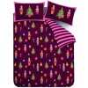 Ružové/fialové obliečky na dvojlôžko/predĺžené 230x220 cm Nutcracker Stripe – Catherine Lansfield
