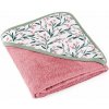 PETITE & MARS Osuška bambusová 100 × 100 cm s kapucňou Loulou Pink Meadow