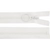 Kostený zips No 3 dĺžka 70 cm s krúžkom - biela