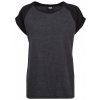 Ladies Contrast Raglan Tee - charcoal/black S