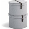 Svetlosivé kartónové úložné boxy s vekom v súprave 2 ks ø 37,5x25,5 cm Rut – Bigso Box of Sweden