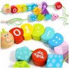 TOOKY TOY Drevené navliekacie bloky Húsenica Učíme sa počítať 20 ks